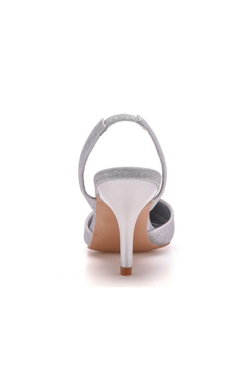Simple Elegant Pointed Toe Stiletto Slingback High Heels - KissProm