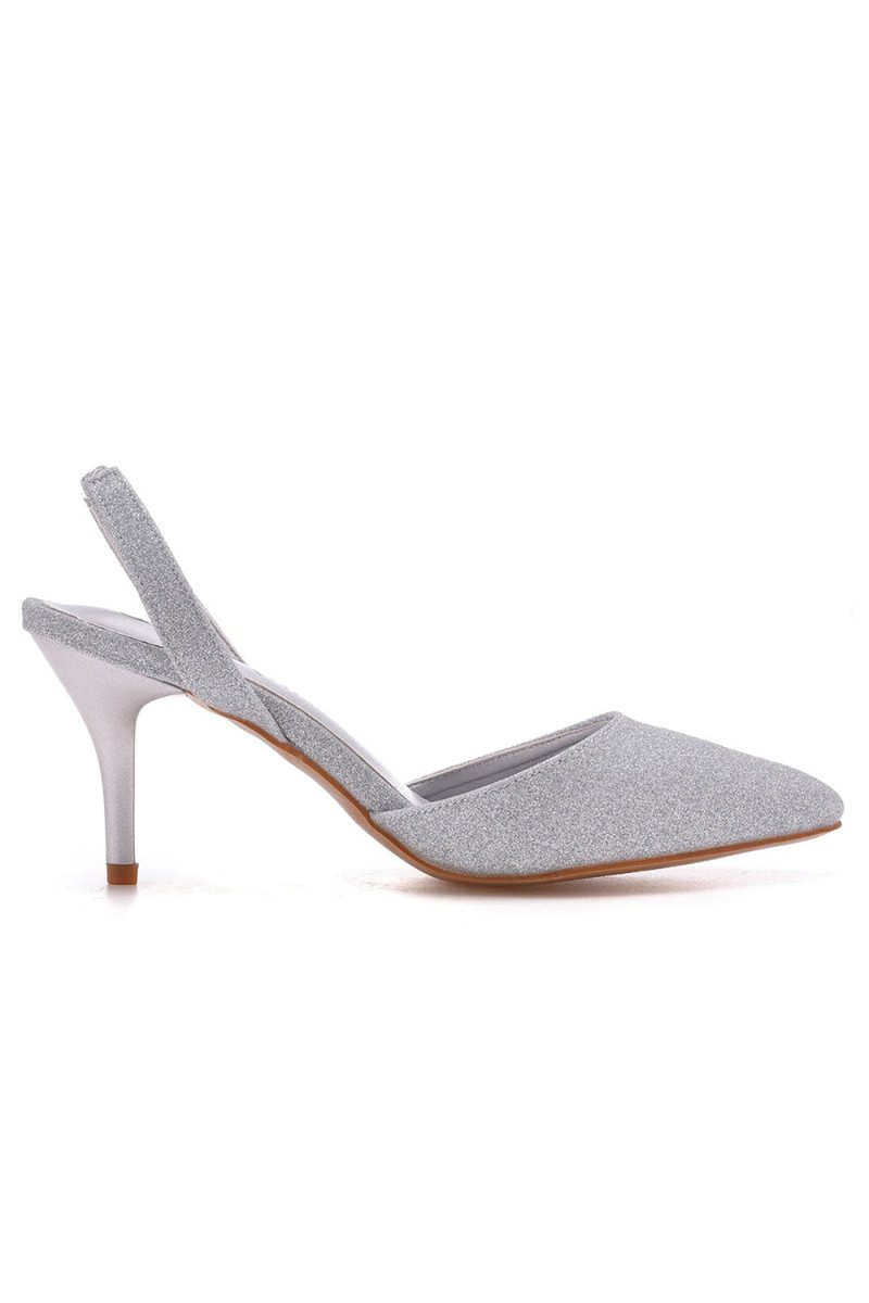 Simple Elegant Pointed Toe Stiletto Slingback High Heels - KissProm