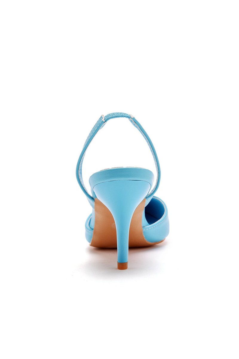 Simple Elegant Pointed Toe Stiletto Slingback High Heels - KissProm