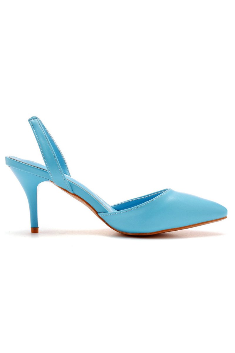 Simple Elegant Pointed Toe Stiletto Slingback High Heels - KissProm