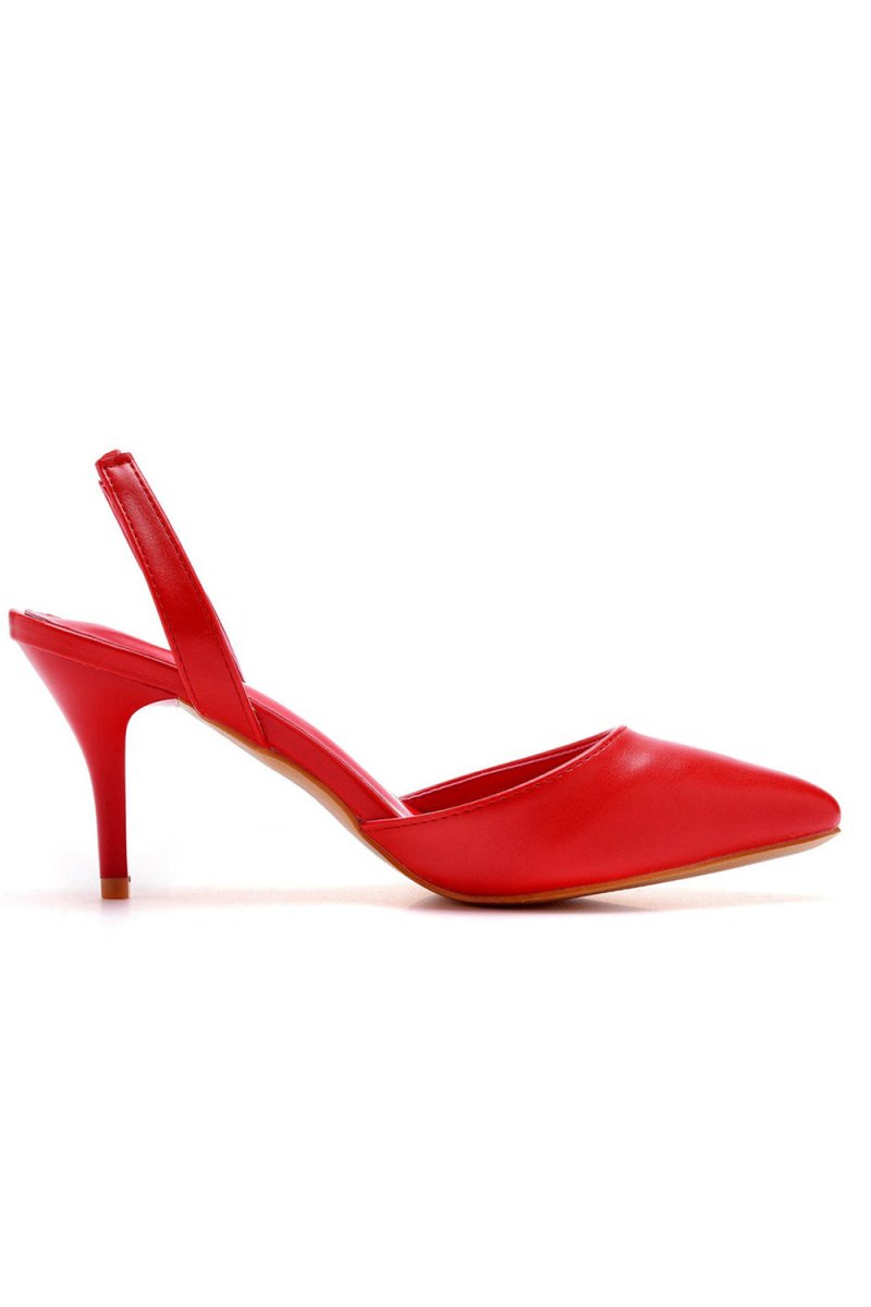 Simple Elegant Pointed Toe Stiletto Slingback High Heels - KissProm