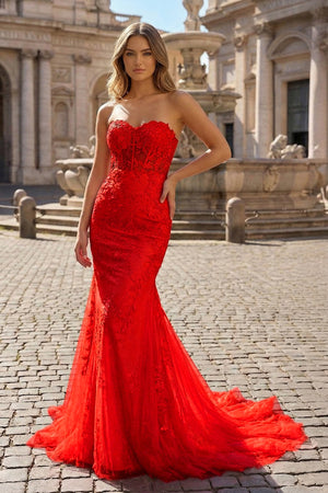 Mermaid Sweetheart Tulle Lace Prom Dress - KISSPROM PROM DRESSES