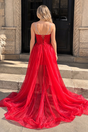 Red Bodycon Sweetheart Satin Short Homecoming Dress with Beading - KISSPROM
