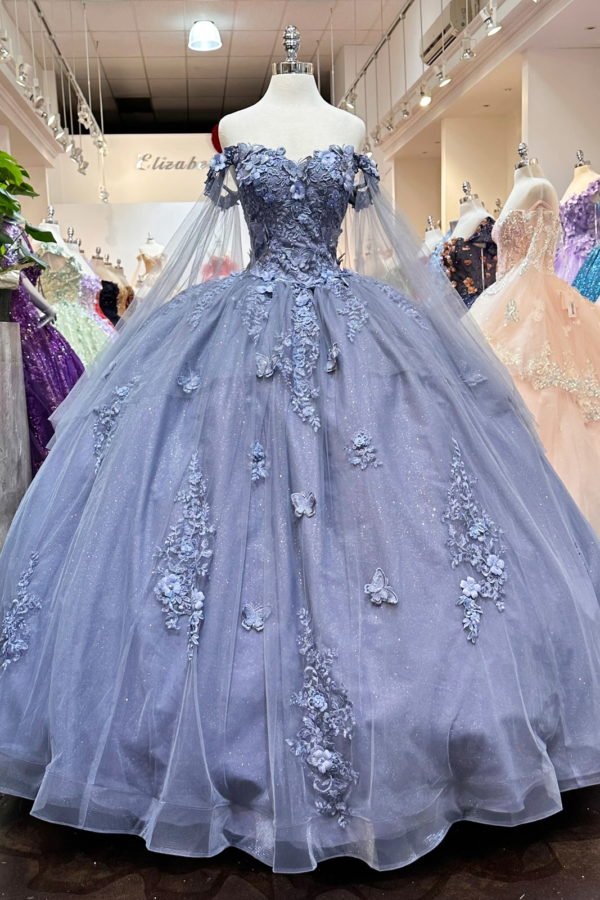 Hilary | Red Long Sleeves 3D Flowers Quinceanera Dresses Appliqued