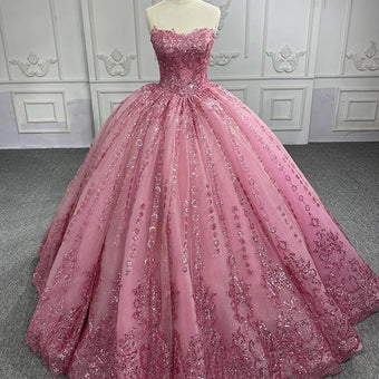 Wedding Dress Quince Gown with train Charming Prom Dress Ball Gown Evening Dress   fg2750