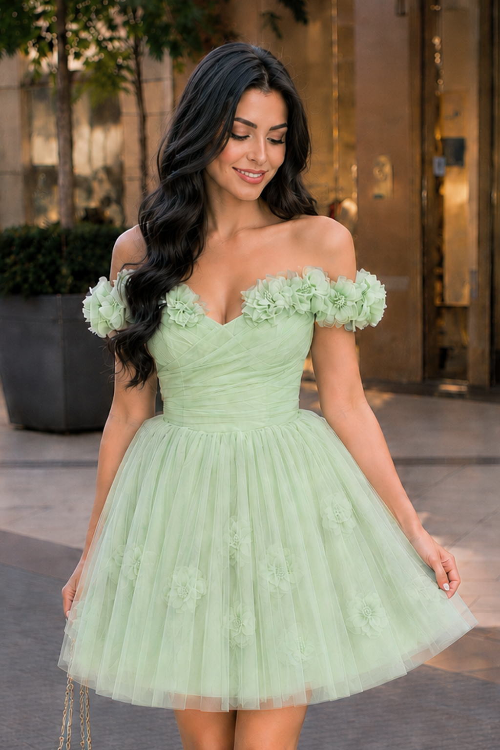 KissProm Lilac Corset Strapless Short Tulle Homecoming Dress, Lilac / 0