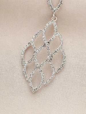 Silver Cutout Leaf Unique Earrings - KissProm