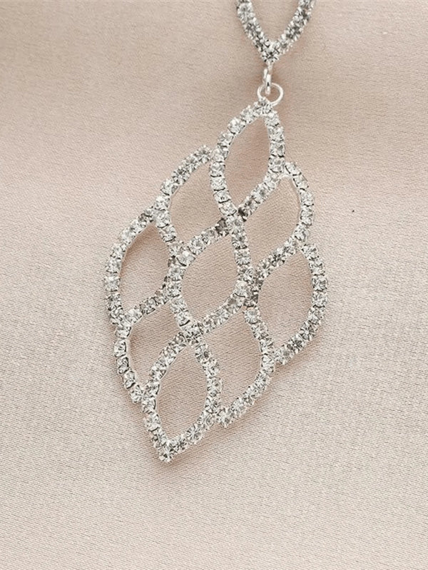 Silver Cutout Leaf Unique Earrings - KissProm