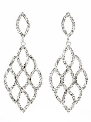 Silver Cutout Leaf Unique Earrings - KissProm