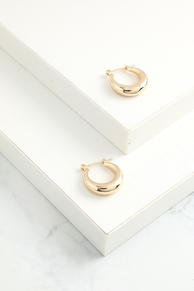 Simple Gold Circle Earrings - KissProm