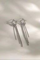 Star Beaded Drop Earrings for prom or wedding elegance.