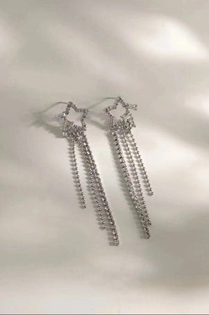 Star Beaded Drop Earrings for prom or wedding elegance.
