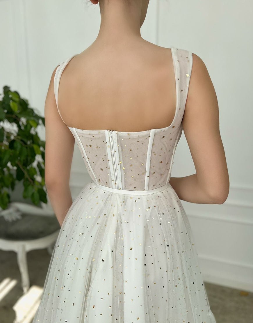 Amie | Straps Short Tulle White Homecoming Dress - KissProm