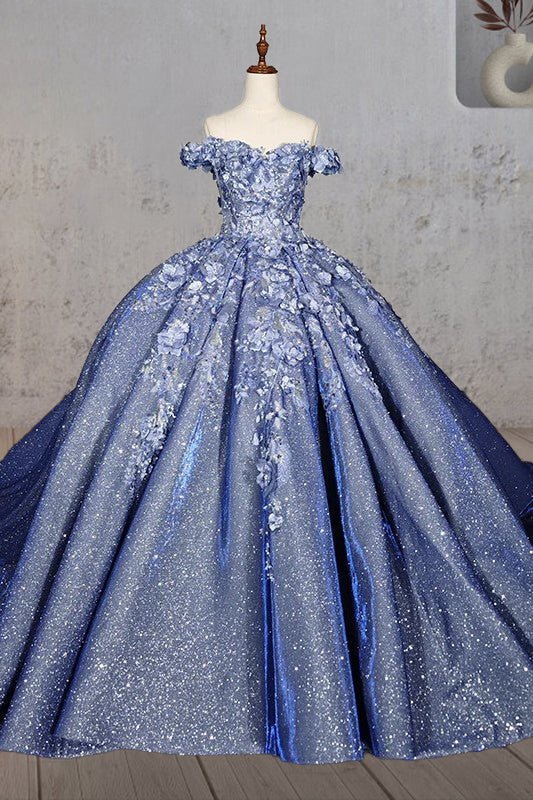 Sweetheart A Line Off-the-shoulder Quinceanera Dresses with 3D Flower Sweetheart A Line Off-the-shoulder Quinceanera Dresses with 3D Flower