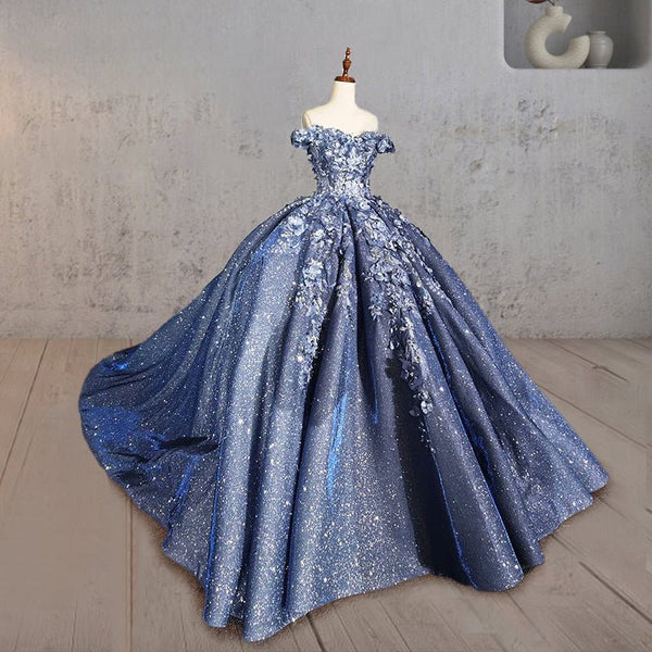 Aveline | Sweetheart A Line Off-the-shoulder Quinceanera Dresses with 3D Flower and Pearls