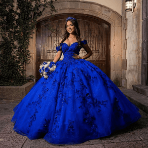 Ilaria | Royal Blue Off the Shoulder Puffy Quinceanera Dresses