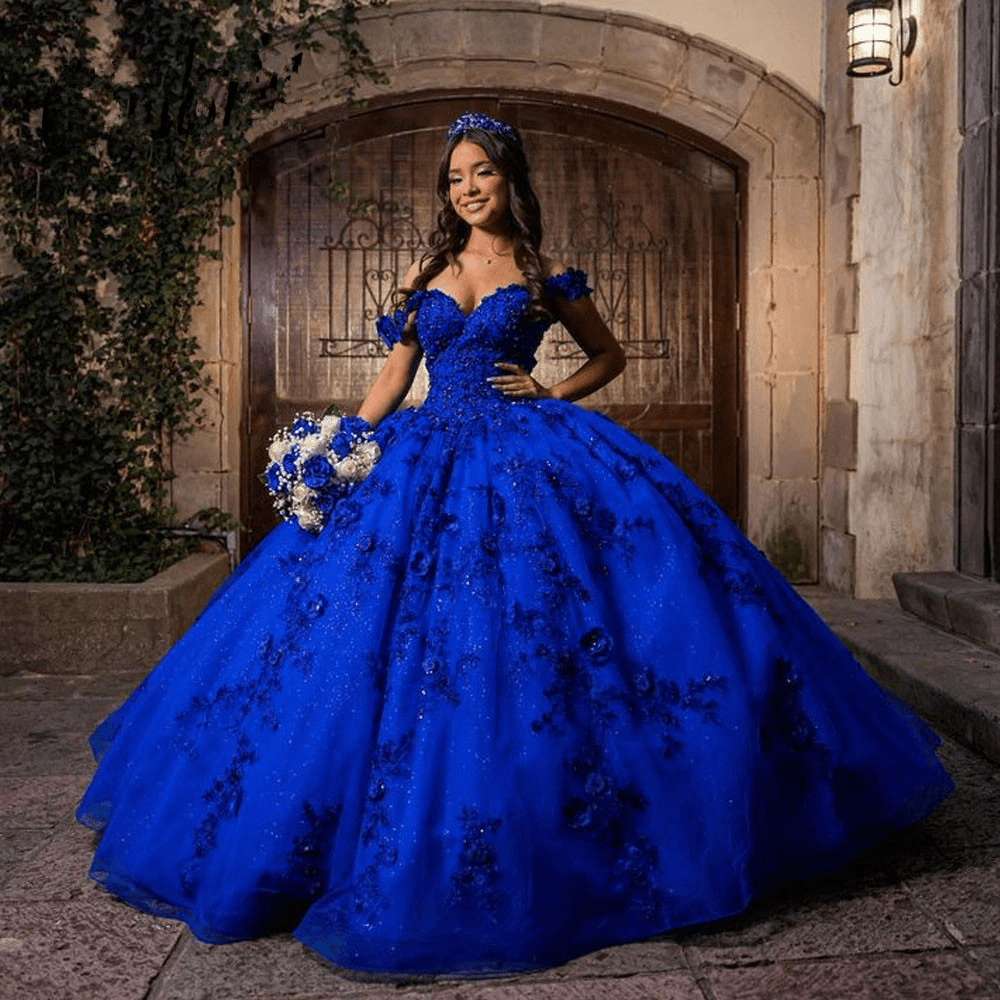 royal blue dresses for quinceanera Classic Dark Navy Strapless Quinceanera Dresses Sleeveless Sweetheart Beading Ball Gown main image 0
