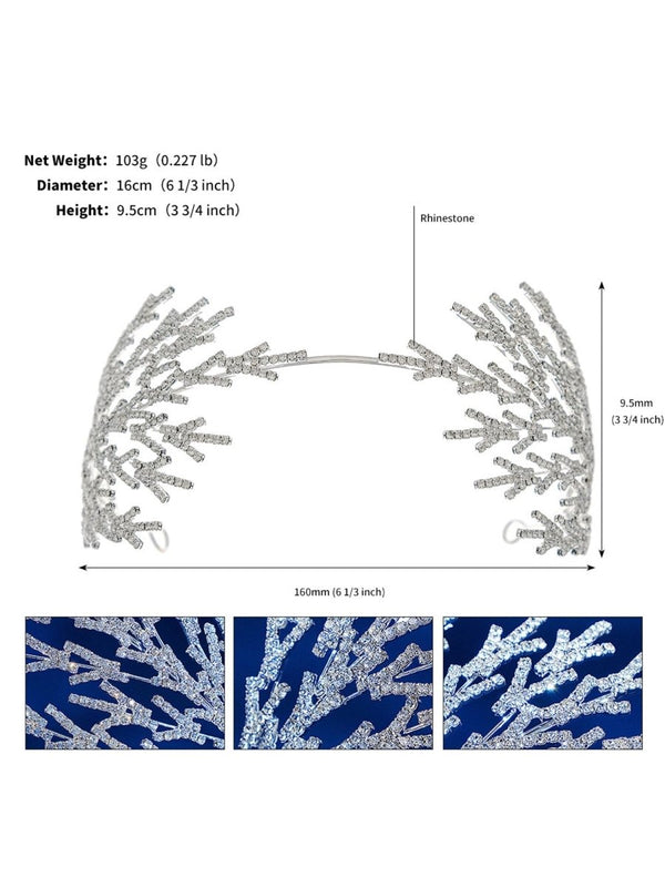 Metal Super Shiny Rhinestone Wide Headband Hair Accessories - KissProm