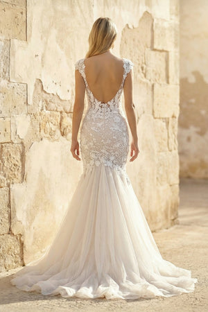boho backless lace wedding dress Boho Wedding Dresses,Lace Wedding Dress,Backless Bridal Dress,Beach Wedding Dress,WD00079, US18W / White main image 0