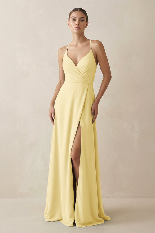 long formal slip dress Lulus Women's Zadie Deep V Maxi Slip Dress, Gold, Medium main image 1