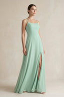 A - Line Chiffon Spaghetti Strap Bridesmaid Dress - KissProm Bridesmaid Dresses