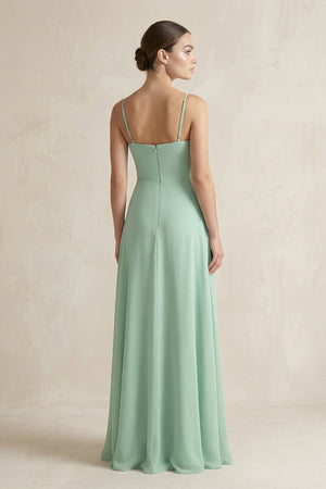 A - Line Chiffon Spaghetti Strap Bridesmaid Dress - KissProm Bridesmaid Dresses