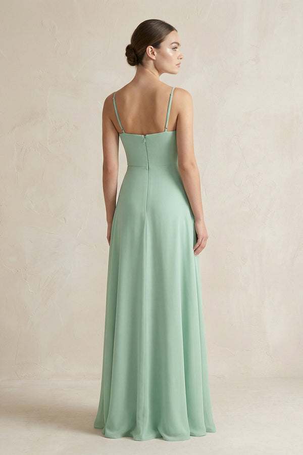 A - Line Chiffon Spaghetti Strap Bridesmaid Dress - KissProm Bridesmaid Dresses