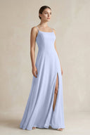 A - Line Chiffon Spaghetti Strap Bridesmaid Dress in Ice - KissProm Bridesmaid Dresses