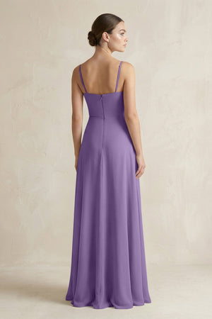 A - Line Chiffon Spaghetti Strap Bridesmaid Dress in Tahiti - KissProm Bridesmaid Dresses