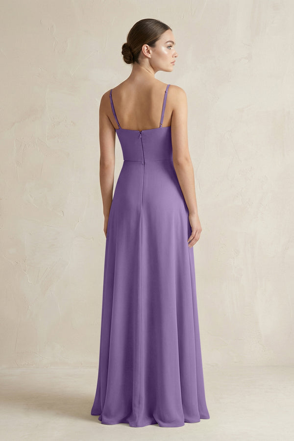 A - Line Chiffon Spaghetti Strap Bridesmaid Dress in Tahiti - KissProm Bridesmaid Dresses
