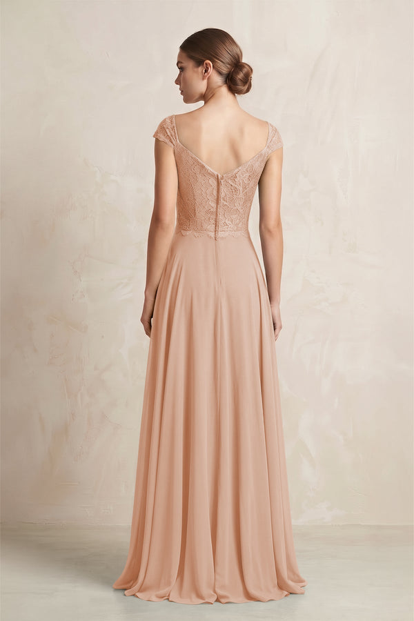 bridesmaid dresses with cap sleeves and lace Plus Size Lace Bridesmaid Dress with Cap Sleeves- Bridelily