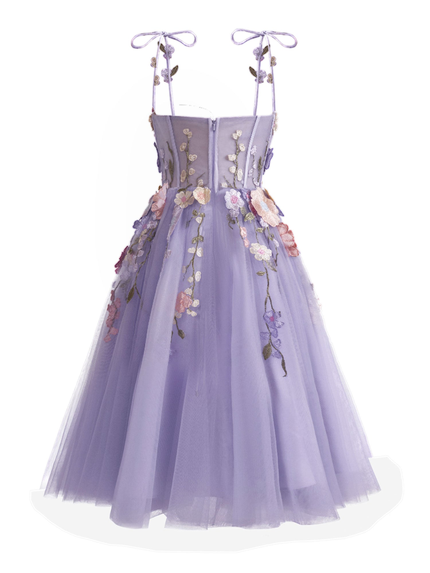 A-Line Lavender Bloom Mini Homecoming Dress