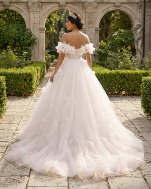 Quinceanera Dress A - Line Off Shoulder White Long Prom Dress - KissProm