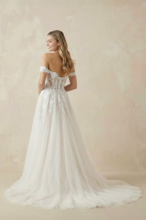 A Line Off the Shoulder Appliques Long Wedding Dresses Bridal Gown– Wedding Dresses by KissProm | Available at KissProm