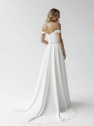 A - Line Off the Shoulder Beaded Wedding Dress - KissProm