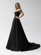 A - Line Off the Shoulder Beaded Wedding Dress - KissProm