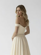 A - Line Off the Shoulder Beaded Wedding Dress - KissProm