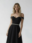 A - Line Off the Shoulder Beaded Wedding Dress - KissProm