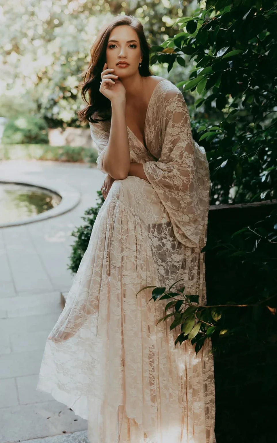 A-Line Plunging Neckline Lace Wedding Dress With Open Back A-Line Plunging Neckline Lace Wedding Dress With Open Back