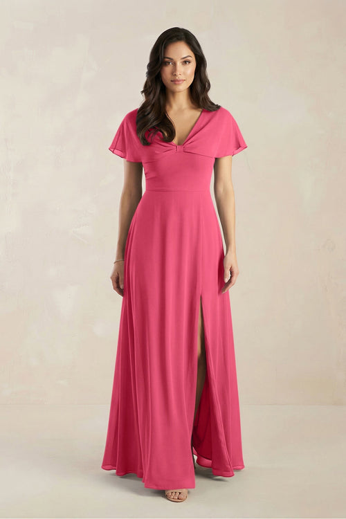 short fuchsia bridesmaid dresses Dark Fuchsia / XS main image 1