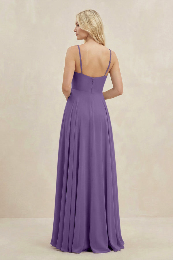 A-Line Spaghetti Strap Chiffon Bridesmaid Dress in Tahiti - KissProm BRIDESMAID DRESSES
