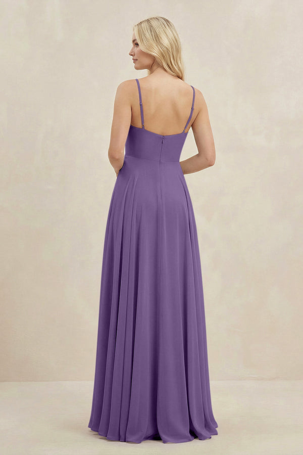 A-Line Spaghetti Strap Chiffon Bridesmaid Dress in Tahiti - KissProm BRIDESMAID DRESSES