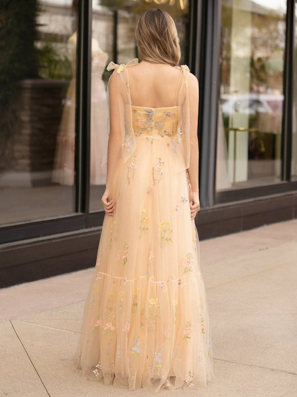 Rowan |A Line Sweetheart Long Prom Dress with Embroidery