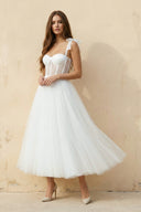 Sex Short White Wedding Dresses With Tulle Tea - Length  – Wedding Dresses by KissProm | Available at KissProm