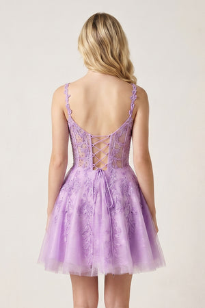Lavender A Line Sweetheart Mint Appliques Short Homecoming Dresses - KISSPROM
