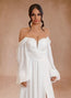 Aisling | A-Line Sweetheart Long Sleeves Chiffon Sweep Train Wedding Dress