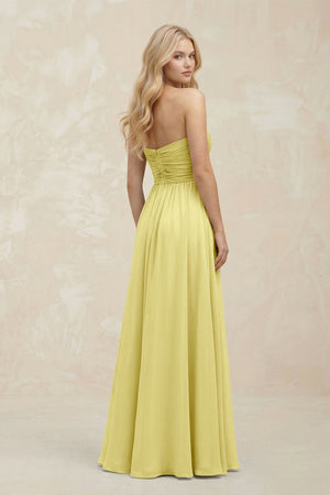 A - Line Sweetheart Pleated Chiffon Bridesmaid Dress in Buttercup - KissProm Bridesmaid Dresses