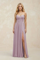 A - Line Sweetheart Pleated Chiffon Bridesmaid Dress in Dusk - KissProm Bridesmaid Dresses