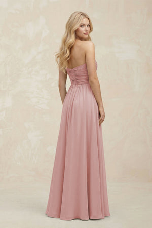A - Line Sweetheart Pleated Chiffon Bridesmaid Dress in Dusty Rose - KissProm Bridesmaid Dresses