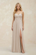 A - Line Sweetheart Pleated Chiffon Bridesmaid Dress in Frost - KissProm Bridesmaid Dresses